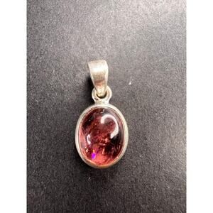 NEW Pink Tourmaline rubellite sterling silver pendant 1.90 grams